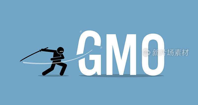 Cutting GMO food for healthy diet.